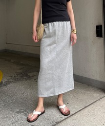 【セットアップ着用可能】ラメ裏毛Iラインスカート