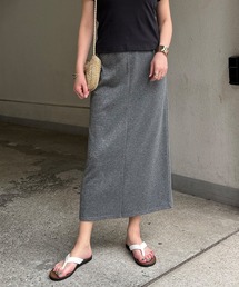 【セットアップ着用可能】ラメ裏毛Iラインスカート