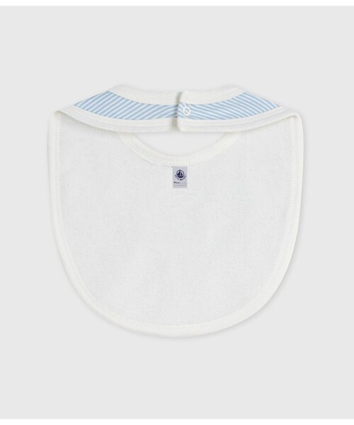 PETIT BATEAU(プチバトー)の「ミラレサークルスタイ(スタイ/よだれかけ・キッズ・ホワイト×ブルー・ONE SIZE)」の2枚目の写真