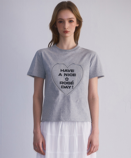 ROSEFRANTZ（ロゼフランツ）の「In the Heart T-shirt [Gray]（Tシャツ/カットソー・レディース・アッシュグレー・SMALL）」の2枚目の写真