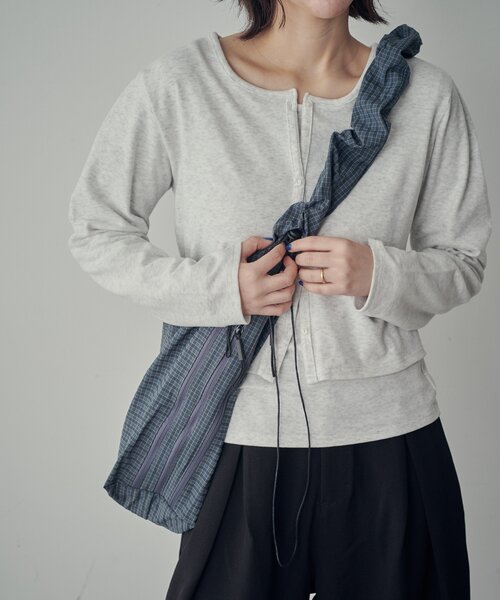 goocy（グーシー）の「チェックショルダーバッグ（ショルダーバッグ・レディース・ブラック/チャコールグレー・FREE）」の16枚目の写真