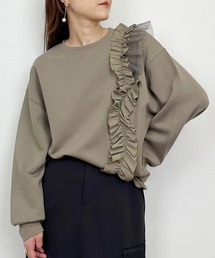 Lo-Fi（ローファイ）の「【WEB限定】ライトダンボールアシメフリルプルオーバー（Tシャツ/カットソー）」