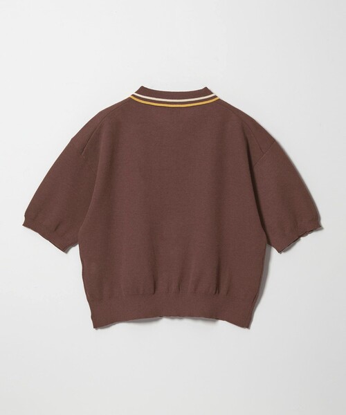 6（ロク）の「＜6(ROKU)＞カラーライン ポロニット（ニット/セーター・レディース・オフホワイト/ブラウン系/オリーブ・FREE）」の12枚目の写真