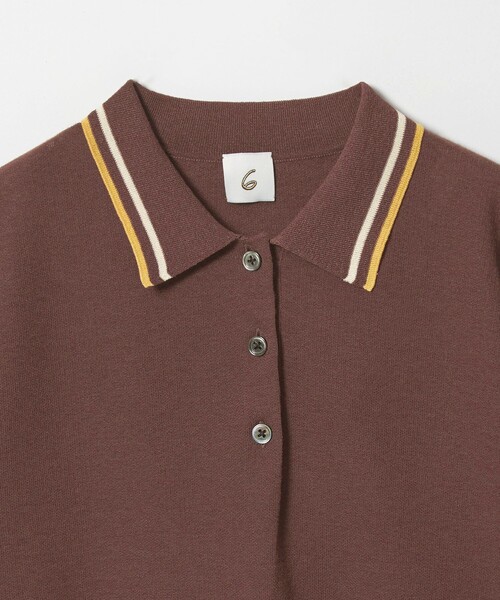 6（ロク）の「＜6(ROKU)＞カラーライン ポロニット（ニット/セーター・レディース・オフホワイト/ブラウン系/オリーブ・FREE）」の13枚目の写真