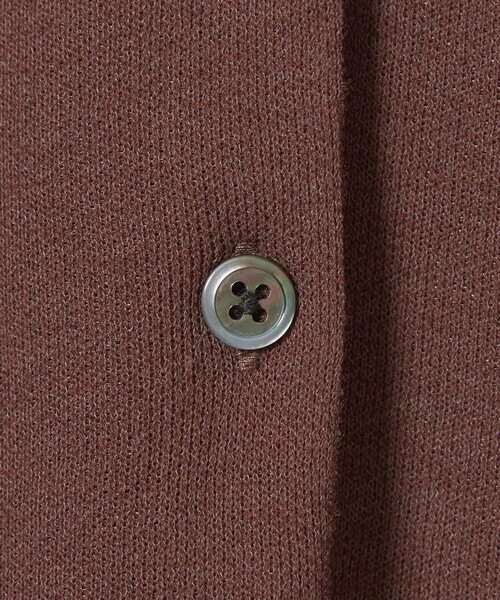 6（ロク）の「＜6(ROKU)＞カラーライン ポロニット（ニット/セーター・レディース・オフホワイト/ブラウン系/オリーブ・FREE）」の14枚目の写真