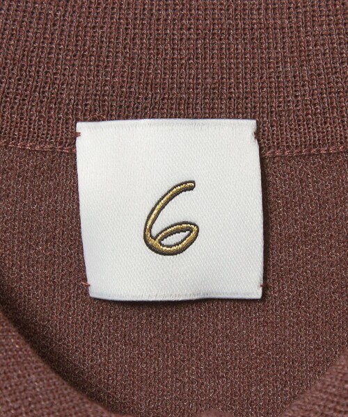 6（ロク）の「＜6(ROKU)＞カラーライン ポロニット（ニット/セーター・レディース・オフホワイト/ブラウン系/オリーブ・FREE）」の15枚目の写真