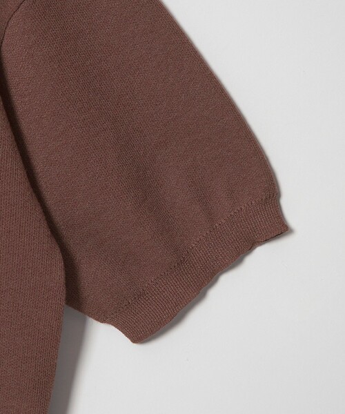 6（ロク）の「＜6(ROKU)＞カラーライン ポロニット（ニット/セーター・レディース・オフホワイト/ブラウン系/オリーブ・FREE）」の16枚目の写真