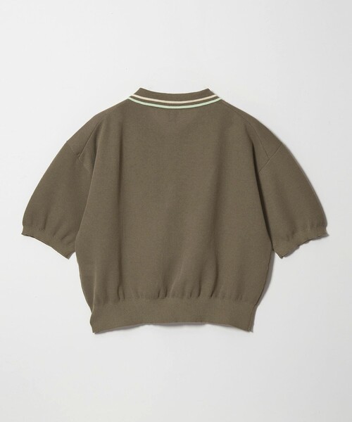 6（ロク）の「＜6(ROKU)＞カラーライン ポロニット（ニット/セーター・レディース・オフホワイト/ブラウン系/オリーブ・FREE）」の20枚目の写真