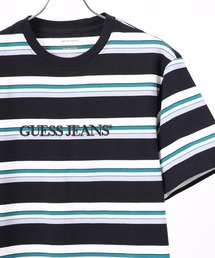 Guess Jeans ボーダー半袖プリントTシャツ