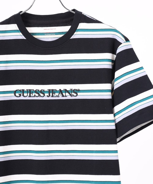 GUESS JEANS(ゲスジーンズ)の「Guess Jeans ボーダー半袖プリントTシャツ(Tシャツ/カットソー・メンズ・グリーン/ブラック・S/M/L/XL)」の2枚目の写真