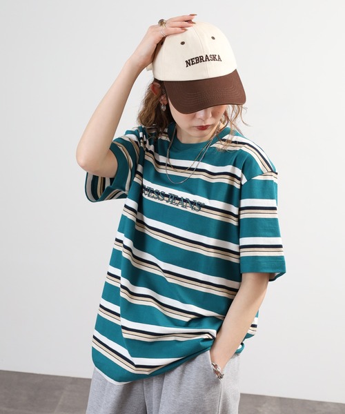 GUESS JEANS(ゲスジーンズ)の「Guess Jeans ボーダー半袖プリントTシャツ(Tシャツ/カットソー・メンズ・グリーン/ブラック・S/M/L/XL)」の8枚目の写真