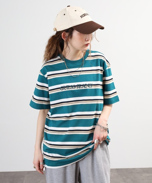 GUESS JEANS(ゲスジーンズ)の「Guess Jeans ボーダー半袖プリントTシャツ(Tシャツ/カットソー・メンズ・グリーン/ブラック・S/M/L/XL)」の5枚目の写真