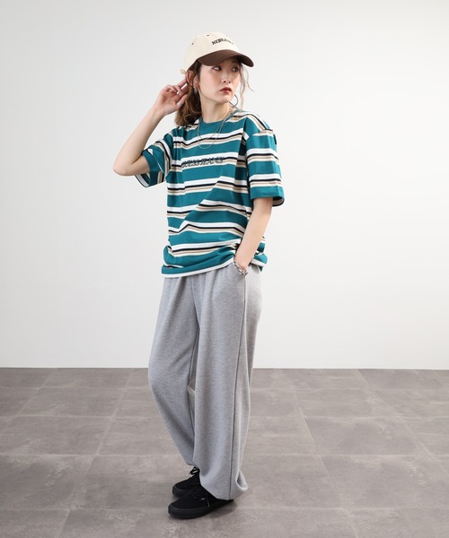GUESS JEANS(ゲスジーンズ)の「Guess Jeans ボーダー半袖プリントTシャツ(Tシャツ/カットソー・メンズ・グリーン/ブラック・S/M/L/XL)」の3枚目の写真