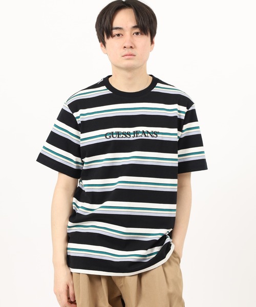 GUESS JEANS(ゲスジーンズ)の「Guess Jeans ボーダー半袖プリントTシャツ(Tシャツ/カットソー・メンズ・グリーン/ブラック・S/M/L/XL)」の15枚目の写真