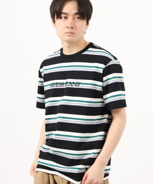 GUESS JEANS(ゲスジーンズ)の「Guess Jeans ボーダー半袖プリントTシャツ(Tシャツ/カットソー・メンズ・グリーン/ブラック・S/M/L/XL)」の12枚目の写真