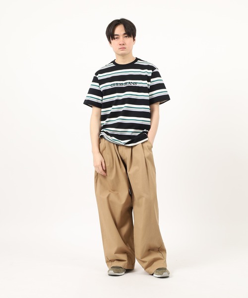 GUESS JEANS(ゲスジーンズ)の「Guess Jeans ボーダー半袖プリントTシャツ(Tシャツ/カットソー・メンズ・グリーン/ブラック・S/M/L/XL)」の11枚目の写真