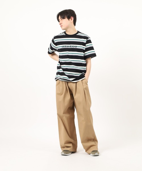 GUESS JEANS(ゲスジーンズ)の「Guess Jeans ボーダー半袖プリントTシャツ(Tシャツ/カットソー・メンズ・グリーン/ブラック・S/M/L/XL)」の9枚目の写真