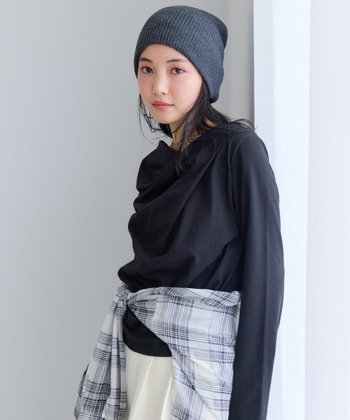VIS(ビス)の「【WEB限定】長袖ドレープカットソー(Tシャツ/カットソー・レディース・ブラック/キナリ・FREE)」の12枚目の写真