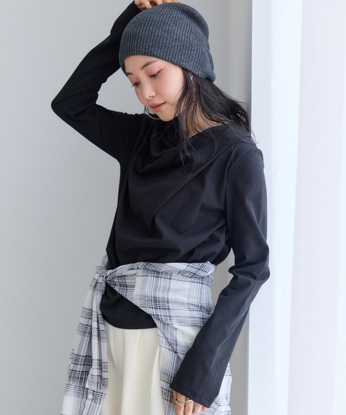 VIS(ビス)の「【WEB限定】長袖ドレープカットソー(Tシャツ/カットソー・レディース・ブラック/キナリ・FREE)」の13枚目の写真