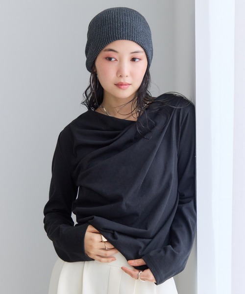 VIS(ビス)の「【WEB限定】長袖ドレープカットソー(Tシャツ/カットソー・レディース・ブラック/キナリ・FREE)」の14枚目の写真