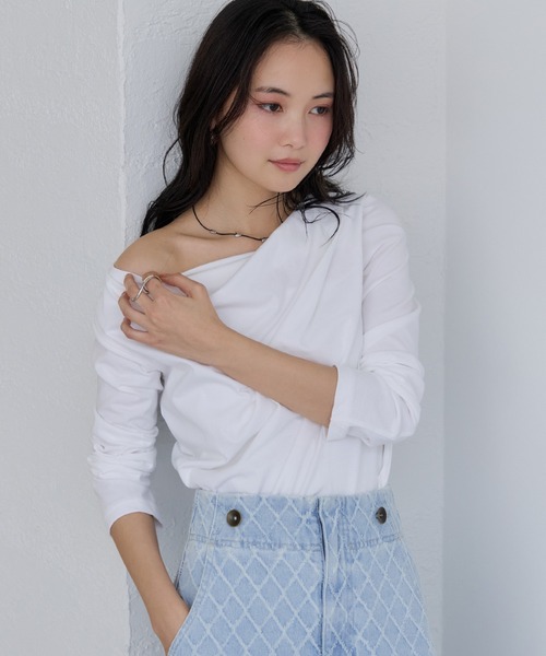 VIS(ビス)の「【WEB限定】長袖ドレープカットソー(Tシャツ/カットソー・レディース・ブラック/キナリ・FREE)」の17枚目の写真