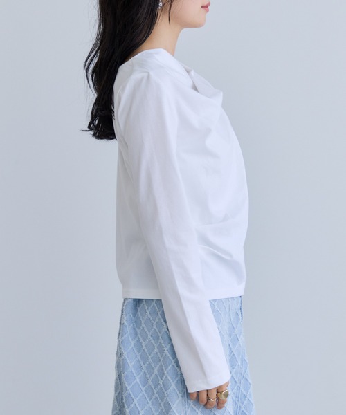 VIS(ビス)の「【WEB限定】長袖ドレープカットソー(Tシャツ/カットソー・レディース・ブラック/キナリ・FREE)」の21枚目の写真