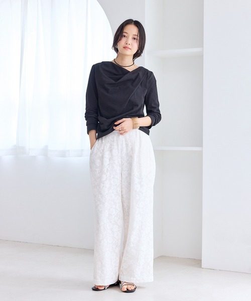 VIS(ビス)の「【WEB限定】長袖ドレープカットソー(Tシャツ/カットソー・レディース・ブラック/キナリ・FREE)」の11枚目の写真