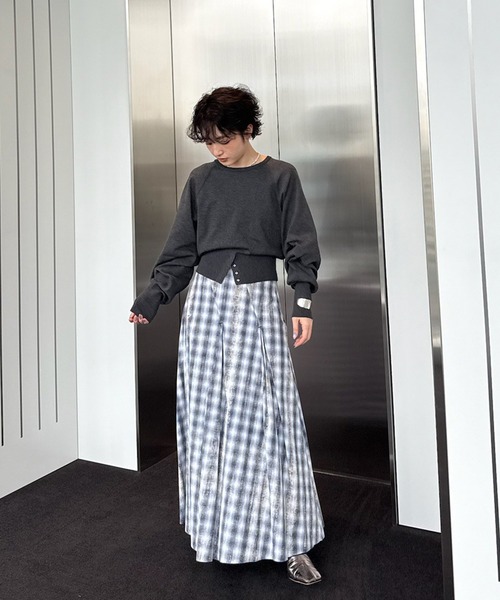 UNEVEN CHECK SPIRAL SKIRT（スカート）｜Ameri（アメリ）の