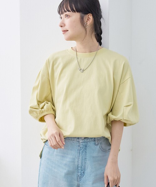 coen(コーエン)の「USAコットン ボリューム スリーブ 半袖Tシャツ(Tシャツ/カットソー・レディース・ダークグレー/クリーム/オフホワイト/その他1・M/L)」の3枚目の写真