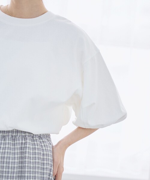 coen(コーエン)の「USAコットン ボリューム スリーブ 半袖Tシャツ(Tシャツ/カットソー・レディース・ダークグレー/クリーム/オフホワイト/その他1・M/L)」の9枚目の写真