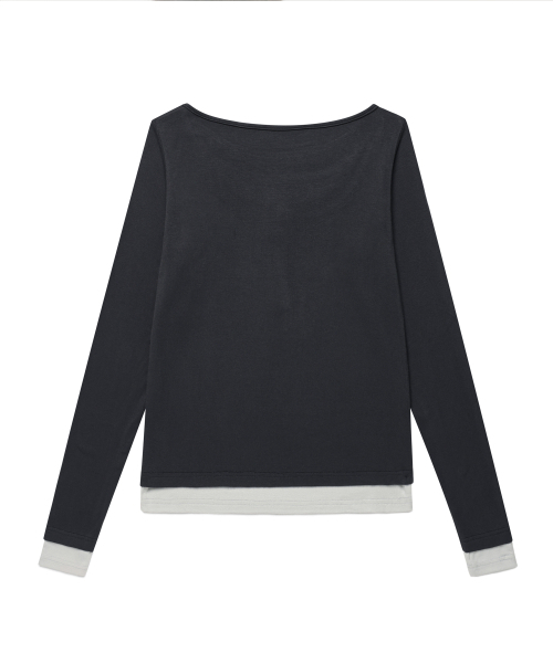 REORG(リオルグ)の「BATD BUTTON LAYERED T-SHIRT CHARCOAL(Tシャツ/カットソー・レディース・その他・FREE)」の6枚目の写真