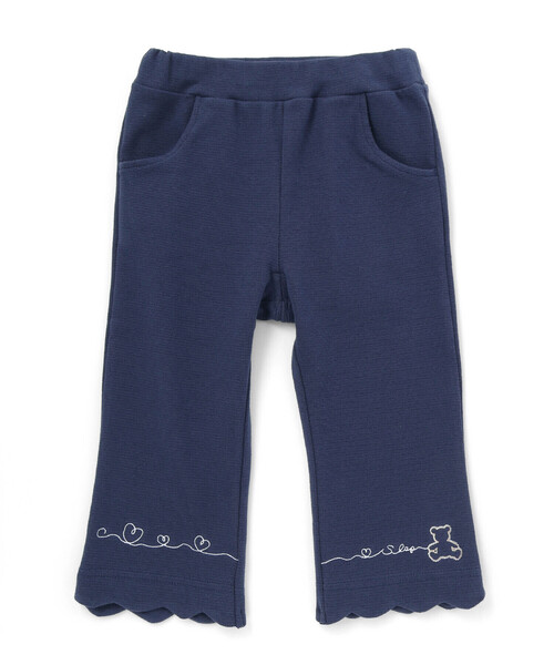 SLAP SLIP（スラップスリップ）の「裾スカラップハートウサギ・イヌ・クマ刺しゅう7分丈パンツ(80~120cm)（その他パンツ・キッズ・ホワイト/ピンク/ネイビー・80ｃｍ/90cm/110cm/100cm/120cm）」の2枚目の写真