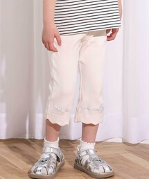 SLAP SLIP | 裾スカラップハートウサギ・イヌ・クマ刺しゅう7分丈パンツ(80~120cm)(その他パンツ)