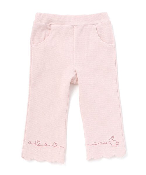 SLAP SLIP（スラップスリップ）の「裾スカラップハートウサギ・イヌ・クマ刺しゅう7分丈パンツ(80~120cm)（その他パンツ・キッズ・ホワイト/ピンク/ネイビー・80ｃｍ/90cm/110cm/100cm/120cm）」の3枚目の写真