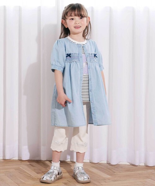 SLAP SLIP（スラップスリップ）の「裾スカラップハートウサギ・イヌ・クマ刺しゅう7分丈パンツ(80~120cm)（その他パンツ・キッズ・ホワイト/ピンク/ネイビー・80ｃｍ/90cm/110cm/100cm/120cm）」の5枚目の写真