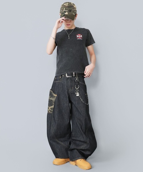 SPINNS(スピンズ)の「デニムワイドバルーンパンツ/カモフラージュ/レオパード/カーブパンツ(デニムパンツ・メンズ・ブルー系その他/ブルー系その他2・M/L)」の11枚目の写真