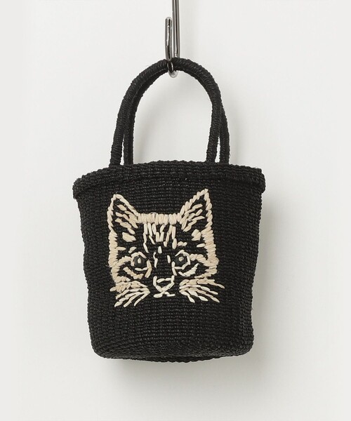 fredy emue（フレディエミュ）の「【BAGMATI/バグマティ】キャット刺繍アバカミニトートバッグ（かごバッグ・レディース・ベージュ/ブラック・FREE）」の5枚目の写真