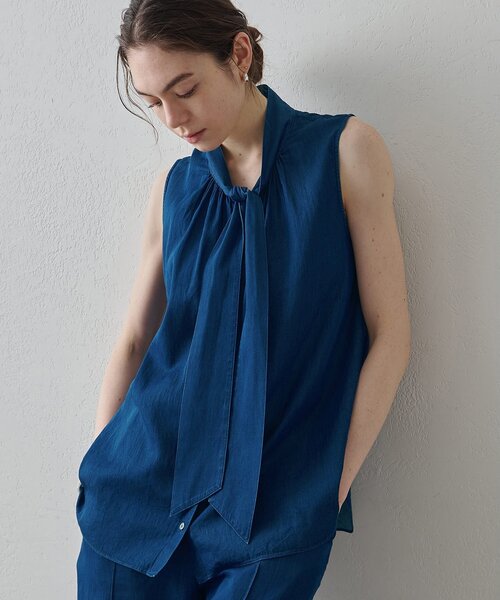 Drawing Numbers(ドローイング ナンバーズ)の「【Drawing Numbers】ソフトデニムボウタイブラウス(シャツ/ブラウス・レディース・ブルー系その他/ネイビー・38)」の11枚目の写真