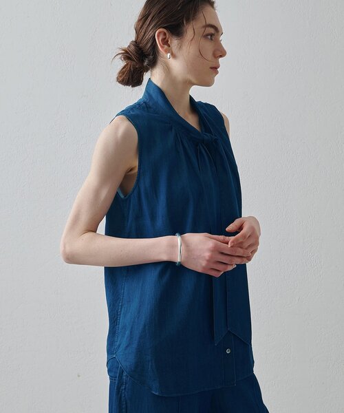 Drawing Numbers(ドローイング ナンバーズ)の「【Drawing Numbers】ソフトデニムボウタイブラウス(シャツ/ブラウス・レディース・ブルー系その他/ネイビー・38)」の10枚目の写真