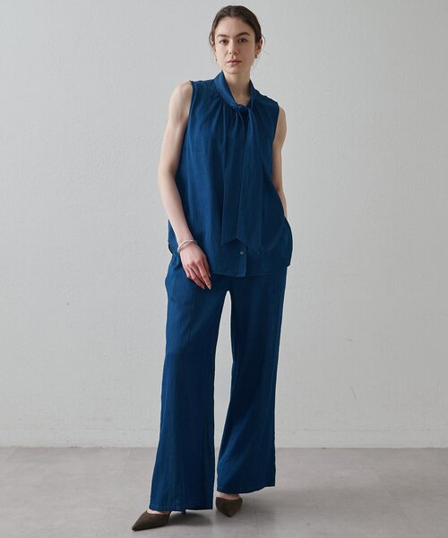 Drawing Numbers(ドローイング ナンバーズ)の「【Drawing Numbers】ソフトデニムボウタイブラウス(シャツ/ブラウス・レディース・ブルー系その他/ネイビー・38)」の12枚目の写真