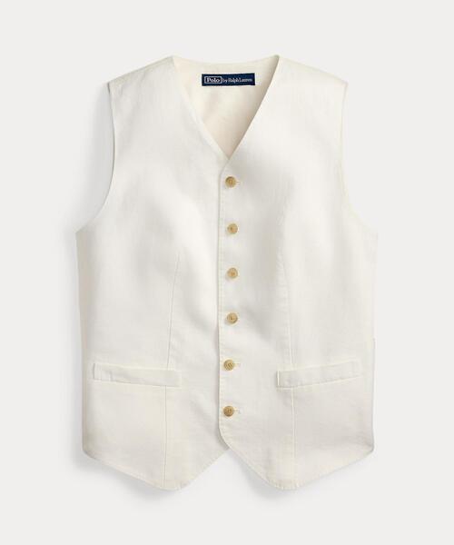 POLO RALPH LAUREN（ポロ ラルフ ローレン）の「ボタンド リネン ベスト（ベスト・レディース・ホワイト・2/0/4/6/8）」の5枚目の写真
