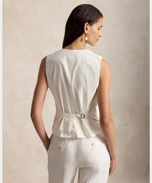 POLO RALPH LAUREN（ポロ ラルフ ローレン）の「ボタンド リネン ベスト（ベスト・レディース・ホワイト・2/0/4/6/8）」の7枚目の写真