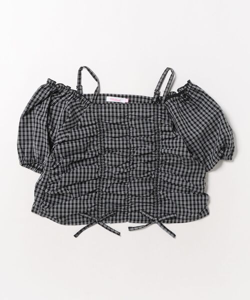PINKHUNT(ピンクハント)の「PINKHUNT フロントシャーリングシャツ 1509K(シャツ/ブラウス・キッズ・ブラック/ホワイト・160cm/150cm/130cm/120cm/140cm)」の9枚目の写真
