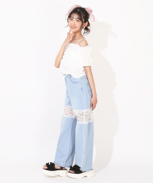 PINKHUNT(ピンクハント)の「PINKHUNT フロントシャーリングシャツ 1509K(シャツ/ブラウス・キッズ・ブラック/ホワイト・160cm/150cm/130cm/120cm/140cm)」の7枚目の写真