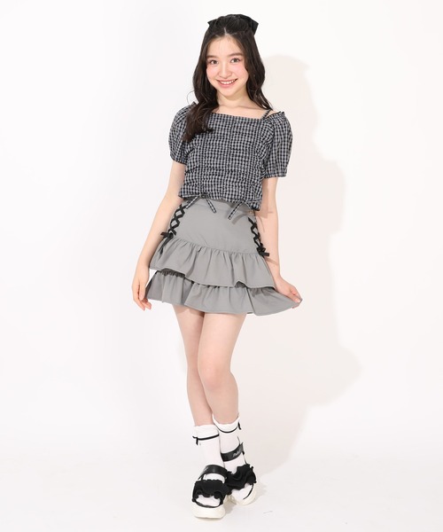 PINKHUNT(ピンクハント)の「PINKHUNT フロントシャーリングシャツ 1509K(シャツ/ブラウス・キッズ・ブラック/ホワイト・160cm/150cm/130cm/120cm/140cm)」の11枚目の写真