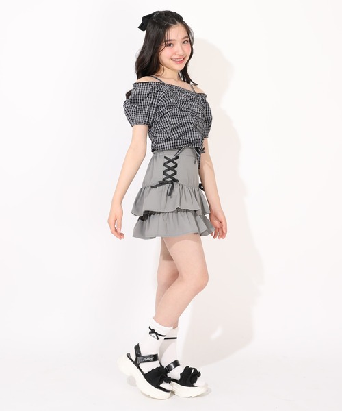 PINKHUNT(ピンクハント)の「PINKHUNT フロントシャーリングシャツ 1509K(シャツ/ブラウス・キッズ・ブラック/ホワイト・160cm/150cm/130cm/120cm/140cm)」の12枚目の写真