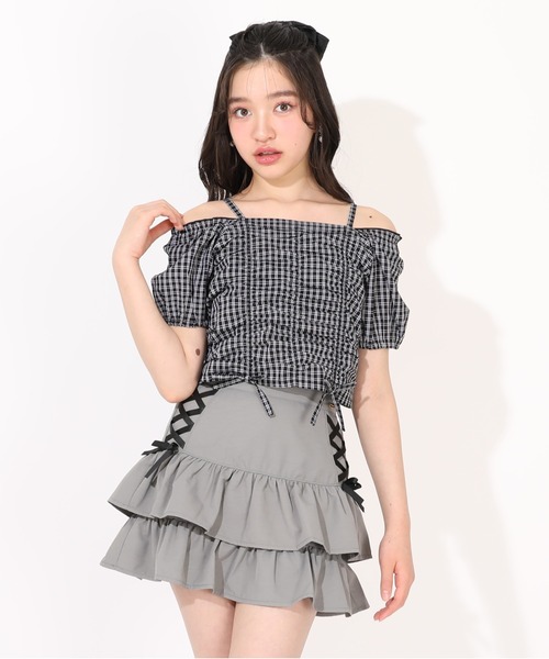PINKHUNT(ピンクハント)の「PINKHUNT フロントシャーリングシャツ 1509K(シャツ/ブラウス・キッズ・ブラック/ホワイト・160cm/150cm/130cm/120cm/140cm)」の13枚目の写真