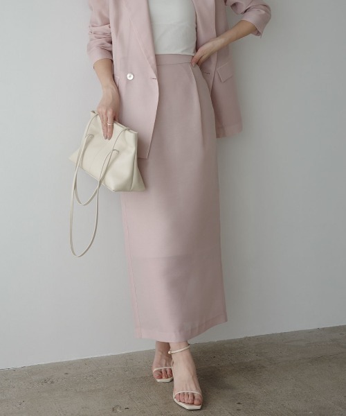 anuans(アニュアンス)の「エアリーシアータイトスカート(スカート・レディース・ピンク/アイボリー/ブラック/サックスブルー・SMALL/MEDIUM)」の4枚目の写真