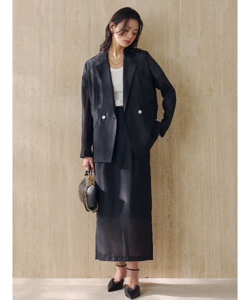 anuans(アニュアンス)の「エアリーシアータイトスカート(スカート・レディース・ピンク/アイボリー/ブラック/サックスブルー・SMALL/MEDIUM)」の5枚目の写真