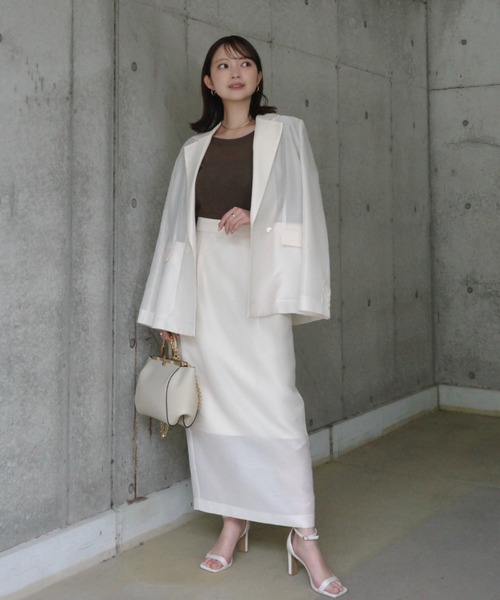 anuans(アニュアンス)の「エアリーシアータイトスカート(スカート・レディース・ピンク/アイボリー/ブラック/サックスブルー・SMALL/MEDIUM)」の21枚目の写真